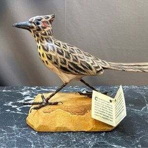Vintage John J Madison Hand Carved Road Runner Sculpture